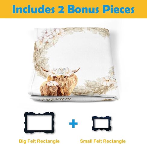 Highland Cow Baby Blanket for Newborn Boy Girl, Baby Monthly Age Milestone Stuff for Memorial Photo Taken - 2 Frame Included in Saudi Arabia