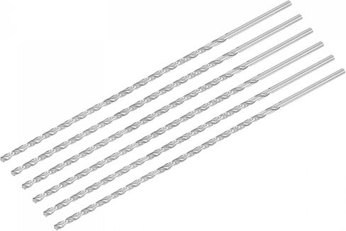 uxcell HSS(High Speed Steel) Extra Long Twist Drill Bits, 4mm Drill Diameter 200mm Length for Hardened Metal Woodwork Plastic Aluminum Alloy 6 Pcs in Saudi Arabia