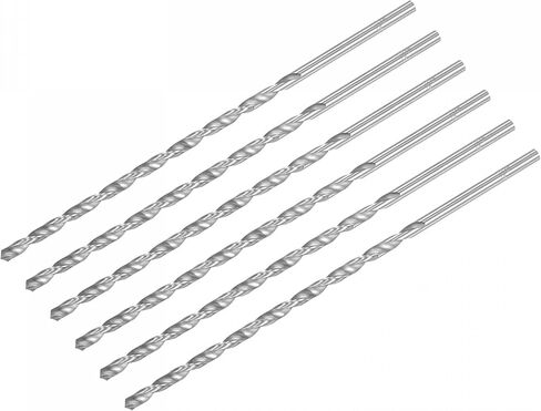 uxcell HSS(High Speed Steel) Extra Long Twist Drill Bits, 4mm Drill Diameter 200mm Length for Hardened Metal Woodwork Plastic Aluminum Alloy 6 Pcs in Saudi Arabia
