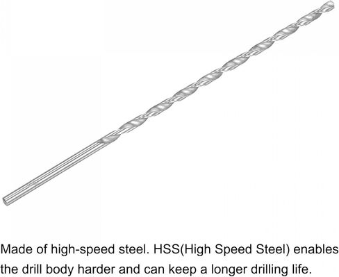 uxcell HSS(High Speed Steel) Extra Long Twist Drill Bits, 4mm Drill Diameter 200mm Length for Hardened Metal Woodwork Plastic Aluminum Alloy 6 Pcs in Saudi Arabia