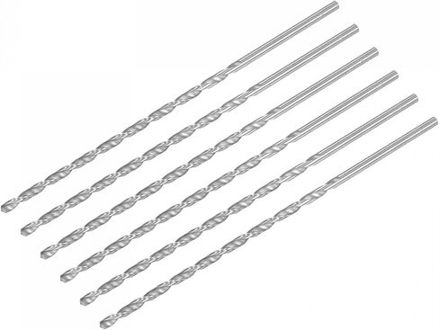uxcell HSS(High Speed Steel) Extra Long Twist Drill Bits, 4mm Drill Diameter 200mm Length for Hardened Metal Woodwork Plastic Aluminum Alloy 6 Pcs in Saudi Arabia
