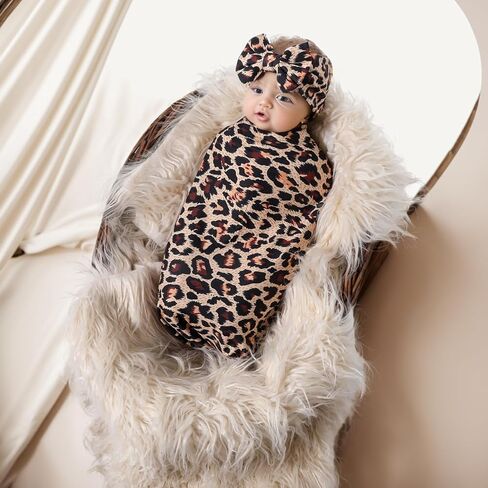 مجموعة بطانية استقبال من Galabloomer، مجموعة عصابة رأس بطبعة زهور، قماط أطفال، بطانيات استقبال (بقرة) in Kuwait