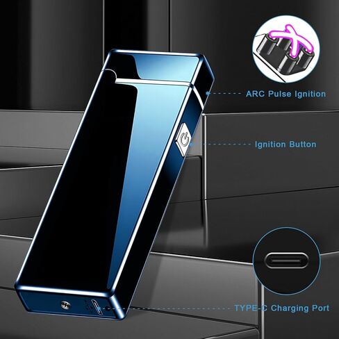 ولاعة قابلة لإعادة الشحن على شكل قوس مقاومة للماء ومقاومة للرياح ولاعة بلازما عديمة اللهب ولاعة كهربائية USB للتنزه في الهواء الطلق in Kuwait