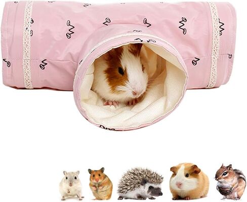 Amakunft Guinea Pig Play Tunnels & Tubes, Hamster Hideouts, Small Animal Activity Structures, Blue, 10cm Entrance, 3 Way Access, Made of Cotton and Polyester, Easy to Wash and Dry in Kuwait