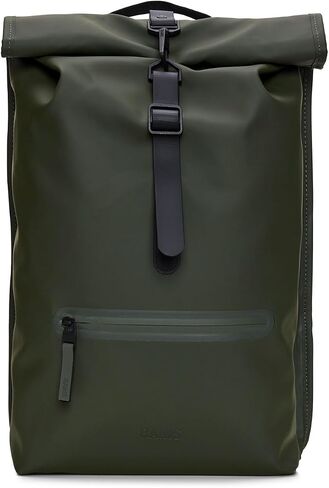 RAINS Rolltop Rucksack -Backpack - Waterproof Backpack for Women and Men - Rucksack for Travel and Work (Green) in Saudi Arabia