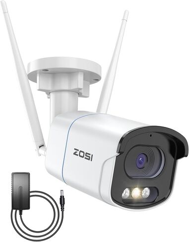 ZOSI C291 4MP 2.5K WiFi Solar Security Camera Outdoor, Wireless Battery Powered 360 View PT Camera with PIR Smart Detection, Color Night Vision, Two-Way Talk, Spotlight & Siren Alarm (No SD Card) in Saudi Arabia