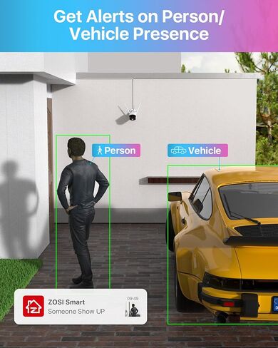 ZOSI C291 4MP 2.5K WiFi Solar Security Camera Outdoor, Wireless Battery Powered 360 View PT Camera with PIR Smart Detection, Color Night Vision, Two-Way Talk, Spotlight & Siren Alarm (No SD Card) in Saudi Arabia