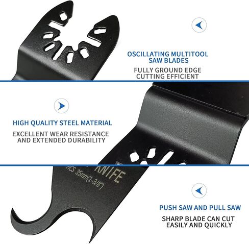 3 قطع من شفرات المنشار المتأرجحة لقطع المعادن، شفرات منشار متعددة الأدوات لقطع السجاد PVC، وألواح الأسقف والكرتون، أسود in Kuwait