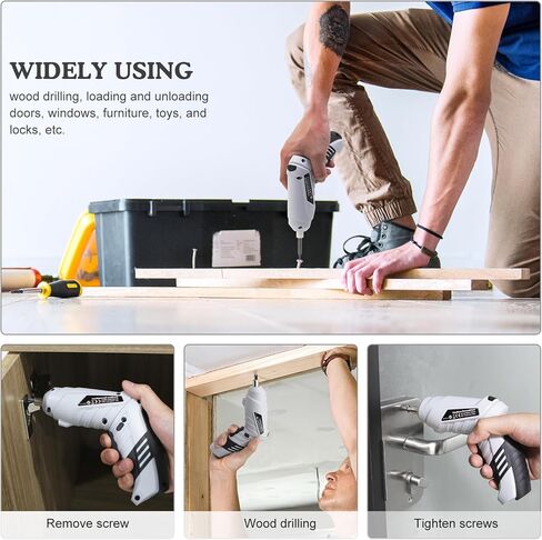 مفك براغي لاسلكي من إم كيو فورو، طقم مفك براغي كهربائي قابل لإعادة الشحن 3.6 فولت، 47 في 1 مثقاب لاسلكي محمول، مقبض مزدوج الوضع مع كابل USB ضوء LED لأدوات المنزل والمكتب in Kuwait