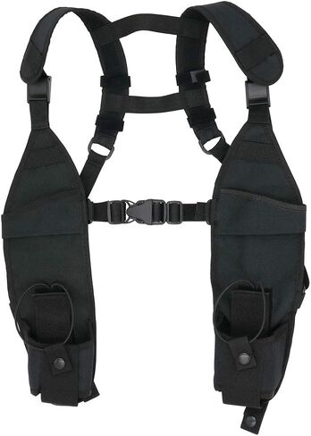 Universal Double Radio Shoulder Harness Chest Rig Bag Pocket Pack Holster Vest for Two Way Radio Rescue Essentials(Vest Harness) in Saudi Arabia