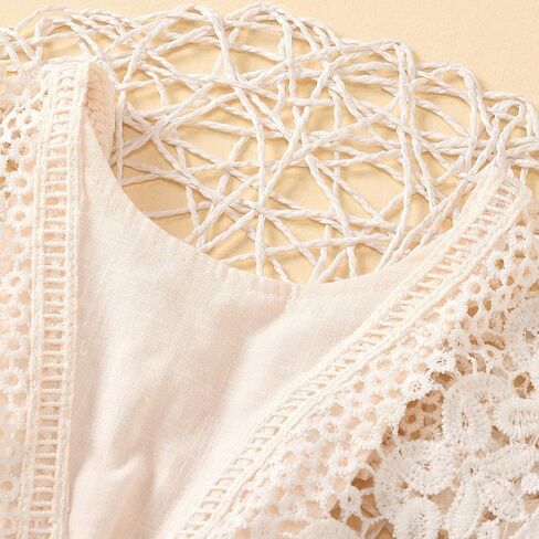 بدلة رومبير للفتيات حديثي الولادة من الدانتيل، ملابس مكشكشة بدون أكمام بدون ظهر، فستان توتو (D- دانتيل للفتيات الصغيرات، 12-18 شهرًا) in Kuwait