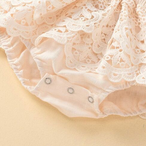 بدلة رومبير للفتيات حديثي الولادة من الدانتيل، ملابس مكشكشة بدون أكمام بدون ظهر، فستان توتو (D- دانتيل للفتيات الصغيرات، 12-18 شهرًا) in Kuwait