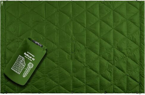 KAMMOK Bobcat 45 درجة فهرنهايت - لحاف عازل صناعي، مقاوم للماء، متين، صغير الحجم وقابل للتعبئة، بطانية تخييم داخلية/خارجية (84 بوصة × 54 بوصة) - أخضر طحلبي in Kuwait