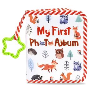 ألبوم Baby's My First Family، كتاب قماشي ناعم للصور، ديناصور أزرق، كتابي الأول للصور، ألبوم ذاكرة الطفل، هدية تحمل صور مقاس 4 × 6 للأطفال حديثي الولادة والأطفال الصغار وحفلات استقبال المولود الجديد