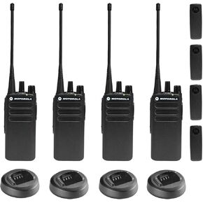 6 x Motorola CP100D راديو تناظري UHF محمول ثنائي الاتجاه، 16 قناة، 4 وات (403-480 ميجاهرتز) - حزمة من 6 قطع