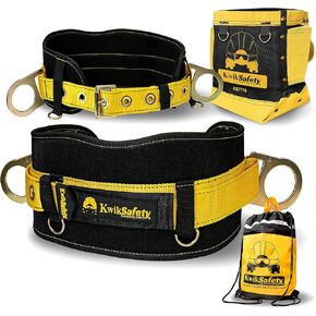KwikSafety - شارلوت، كارولاينا الشمالية - مجموعة BEAVER TAIL LANYARD COMBO [حزام الأمان مقاس 39 بوصة - 58 بوصة وحبل تحديد المواقع] دعم معدات الوقاية الشخصية لعمال الحديد المبطن والمبطن