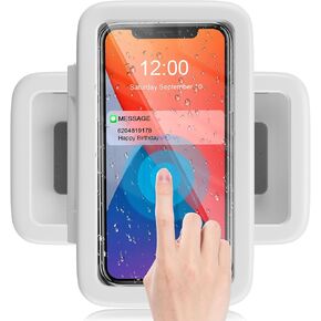 LC-dolida Shower Phone Holder Waterproof 480 Rotation Wall Mount Cell Phone Stand Case for Bathroom Batheub for Women Men Gift 2024 Shower Gadgets Stuff Beige