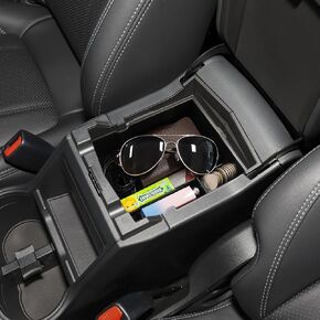 منظم وحدة التحكم المركزية TACORBO متوافق مع ملحقات Subaru Forester 2019 2020 2021 2022 2023 2024، صندوق تخزين ثانوي لمسند الذراع ABS، صينية صندوق القفازات، زخرفة حمراء (مقبض حمل أعلى)