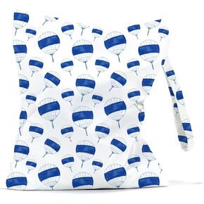 Waterproof Wet Bag Reusable Cloth Diaper Wet Dry Bag Large Travel Laundry Bag Dirty Clothes Bathing Suit Workout Bag for Gym Swimsuit Swimming Yoga Travel Pool Beach (Blue Ball Seashell)