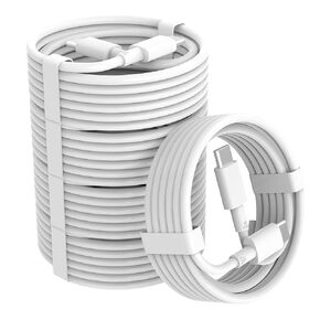 كابل USB C إلى USB C، كابل شاحن USB C فائق السرعة 100 وات 5 أمبير PD 3.0، كابل من النوع C إلى النوع C لهاتف iPhone15/15Pro/15Pro MaxiPad Pro (USB 2.0، أسود، 2pack-5+6.6ft)