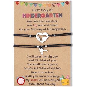TONY & SANDY First Day of Kindergarten Bracelet Mommy and Me Mother Daughter Son Bracelets Set Back to School Gifts