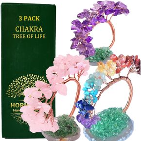 5 Inch 7 Chakra Tree of Life, Healing Crystal Tree Natural Reiki Crystals and Healing Stones, Gem Beads Chakra Tree,Office Desk Decor Handcrafted Money Tree, (Chakra)