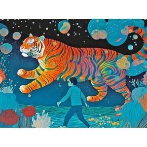 Bengal Crossing 1000-Piece Jigsaw Puzzle of a Majestic Tiger Crossing River by Cross & Glory - Stunning Wildlife Artwork for Adults - Great Gift Idea