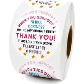 500 PCS Please Leave a Review Cute Small Business Stickers, Thank You Stickers, Bakeries Packaging Stickers, Envelopes Stickers, Mail Envelopes Shipping Stickers for Small Business