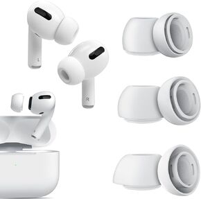 Compatible with AirPods Pro 2nd/1st Generation Replacement Ear Tips,with Noise Reduction Hole & Built-in dust Guard Screen,，Silicon Ear Tips with Portable Storage Box，3 Sizes (S/M/L)-White