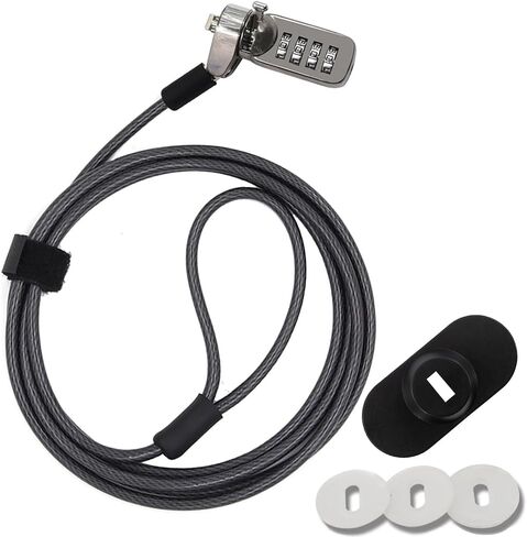 Laptop Cable Lock, 4 Digital Combination Lock, Security Computer Cable Lock with a Metal Round Anchor Plate for Any PC, Tablets, Notebooks, and Other Devices in Saudi Arabia