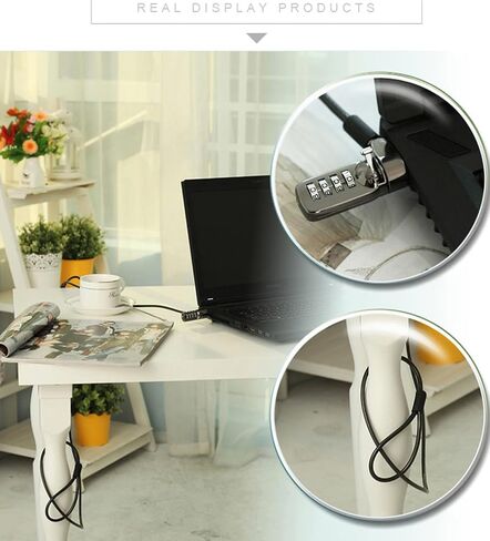 Laptop Cable Lock, 4 Digital Combination Lock, Security Computer Cable Lock with a Metal Round Anchor Plate for Any PC, Tablets, Notebooks, and Other Devices in Saudi Arabia