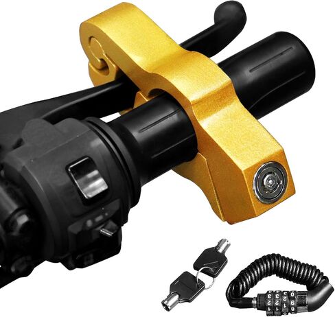 Motorcycle Locks Anti Theft Heavy Duty Brake Lock, Handlebar Lock with Helmet Lock, Universal for Motorcycle Moped Motorbike Scooters ATV Dirt Bike Street Bike, Black in Saudi Arabia