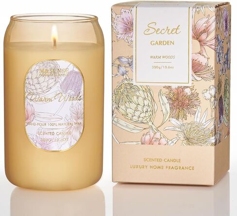 M&SENSE Aromatherapy Soy Scented Candle - Tropical Fruit Party Scent, 10.6 oz, 60-Hour Burn, Exotic Home Decor Gift for Women in Saudi Arabia