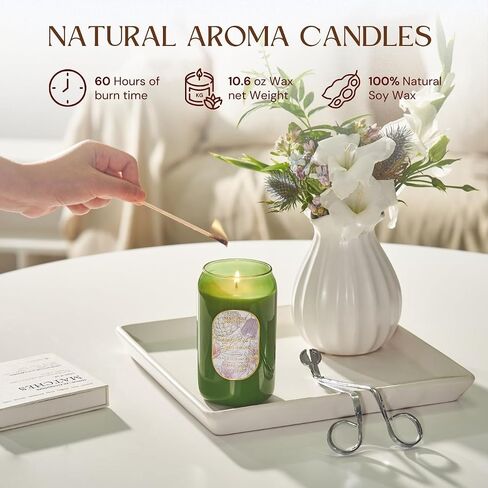 M&SENSE Aromatherapy Soy Scented Candle - Tropical Fruit Party Scent, 10.6 oz, 60-Hour Burn, Exotic Home Decor Gift for Women in Saudi Arabia