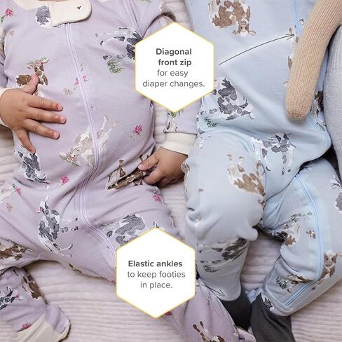 Burt's Bees Baby Baby Boys Sleepers, 100% Organic Cotton, One-piece PJs, Diagonal Zip Up Jumpsuit, Snug Fit Pajamas with Snap Tab in sizes 12, 18, and 24 Months in Saudi Arabia