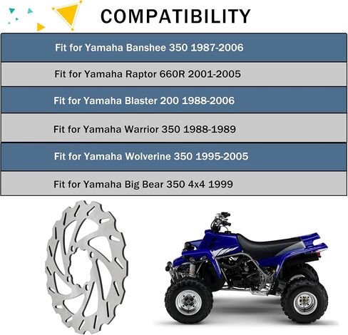 قرص دوار الفرامل ATV خلفي 200 مم 1S3-2582W-00-00 متوافق مع Yamaha Raptor 700 700R 2006-2023 YFZ450 2006-2013 YFZ450R 2009-2023 YFZ450X 2010-2011، 1S3-2582W-10-00 in Saudi Arabia