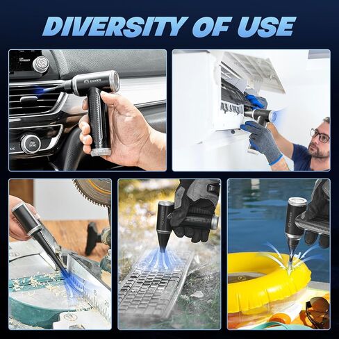 Saker Compressed Air Duster for Deep Cleaning 110000RPM Slide Adjustment Portable Electric Air Blower with LED Display Cordless Rechargeable Dry Air Blower for Computer Car and Home J01 Black in Saudi Arabia