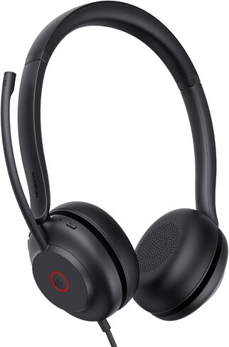 Yealink USB Headset, UH35 Wired Headset with Noise Cancelling Microphone, Teams Certified, All-day Comfort Design, Stereo Headset for PC Laptop Mac VOIP Phone, Easy Mute, Busylight in Saudi Arabia