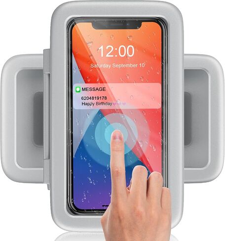 LC-dolida Shower Phone Holder Waterproof 480 Rotation Wall Mount Cell Phone Stand Case for Bathroom Batheub for Women Men Gift 2024 Shower Gadgets Stuff Beige in Saudi Arabia