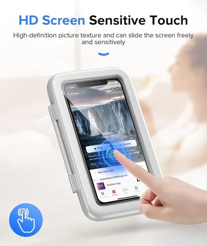 LC-dolida Shower Phone Holder Waterproof 480 Rotation Wall Mount Cell Phone Stand Case for Bathroom Batheub for Women Men Gift 2024 Shower Gadgets Stuff Beige in Saudi Arabia