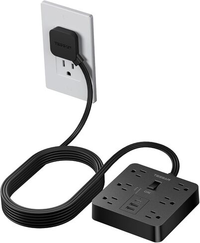 Surge Protector Power Strip with USB, TESSAN 5FT Extension Cord with Multiple Outlets Flat Plug, 6 Outlet Extender with 1 USB C and 2 USB A Charging Station, 1700J Surge Protection, White in Saudi Arabia