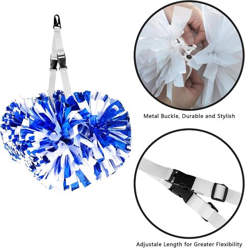 Cheer Pom Poms Carrier for Backpacks - Adjustable Cheerleading Poms Keeper - Heavy Duty Webbing Gear Connector for Travel, Competition & Practice in Kuwait