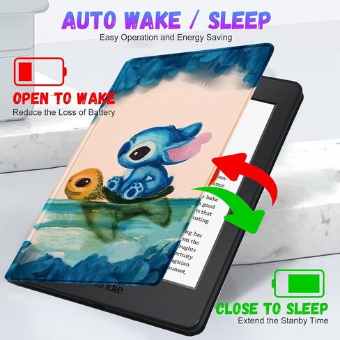 Trendy Fan for Kindle Paperwhite 11th Generation Case 6.8 inch 2021/Signature Edition Cute Cartoon Skull Kawaii Teen Kids Girls Folio Cover with Auto Sleep/Wake for Kindle Paperwhite 2021 E-Reader in Saudi Arabia