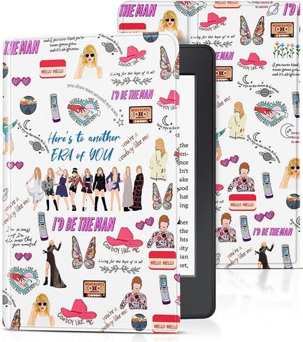 Trendy Fan for Kindle Paperwhite 11th Generation Case 6.8 inch 2021/Signature Edition Cute Cartoon Skull Kawaii Teen Kids Girls Folio Cover with Auto Sleep/Wake for Kindle Paperwhite 2021 E-Reader in Saudi Arabia
