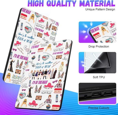 Trendy Fan for Kindle Paperwhite 11th Generation Case 6.8 inch 2021/Signature Edition Cute Cartoon Skull Kawaii Teen Kids Girls Folio Cover with Auto Sleep/Wake for Kindle Paperwhite 2021 E-Reader in Saudi Arabia
