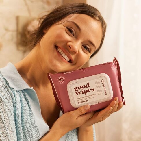 Goodwipes Flushable Butt Wipes – Soothing Botanicals & Aloe – Soft & Gentle Individually Wrapped Wet Wipes for On-the-Go & Travel Use – Largest Adult Toilet Wipes – Shea-Coco, 1 pack, 32 count in Saudi Arabia