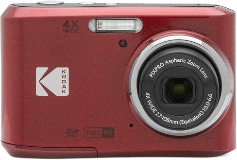 كاميرا رقمية Kodak PIXPRO FZ45 Friendly Zoom 16MP Full HD رقمية، حمراء، حزمة مع بطاقة ذاكرة 32 جيجابايت وحقيبة كاميرا in Kuwait