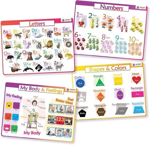 Kids Placemat - Kids Placemats for Dining Table, Making Meal Time Learning More Fun - Safety Tested, Food Grade, BPA Free, Anti Slip and Easy to Clean in Saudi Arabia