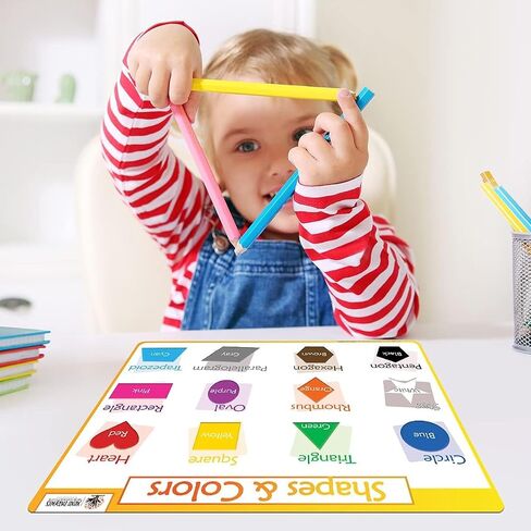 Kids Placemat - Kids Placemats for Dining Table, Making Meal Time Learning More Fun - Safety Tested, Food Grade, BPA Free, Anti Slip and Easy to Clean in Saudi Arabia