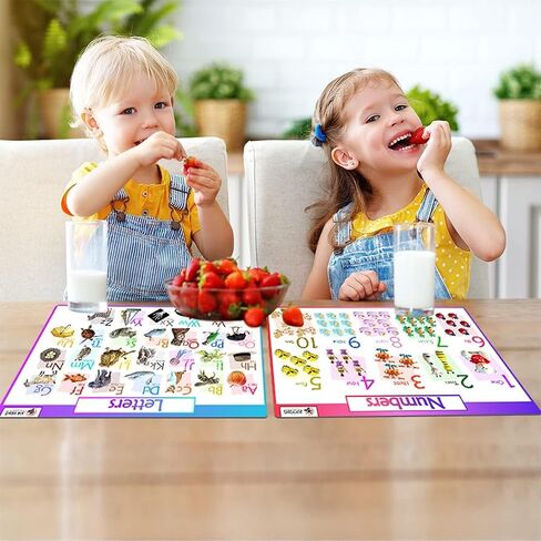 Kids Placemat - Kids Placemats for Dining Table, Making Meal Time Learning More Fun - Safety Tested, Food Grade, BPA Free, Anti Slip and Easy to Clean in Saudi Arabia